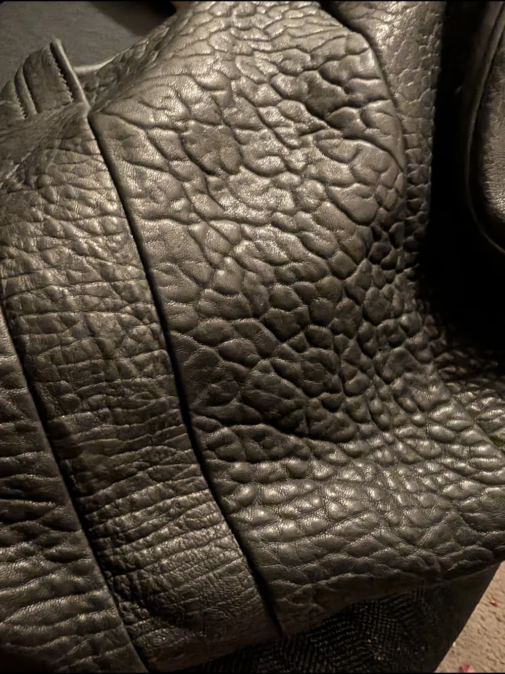 Alexander Wang Black Men's Textured Leather Carry Bag